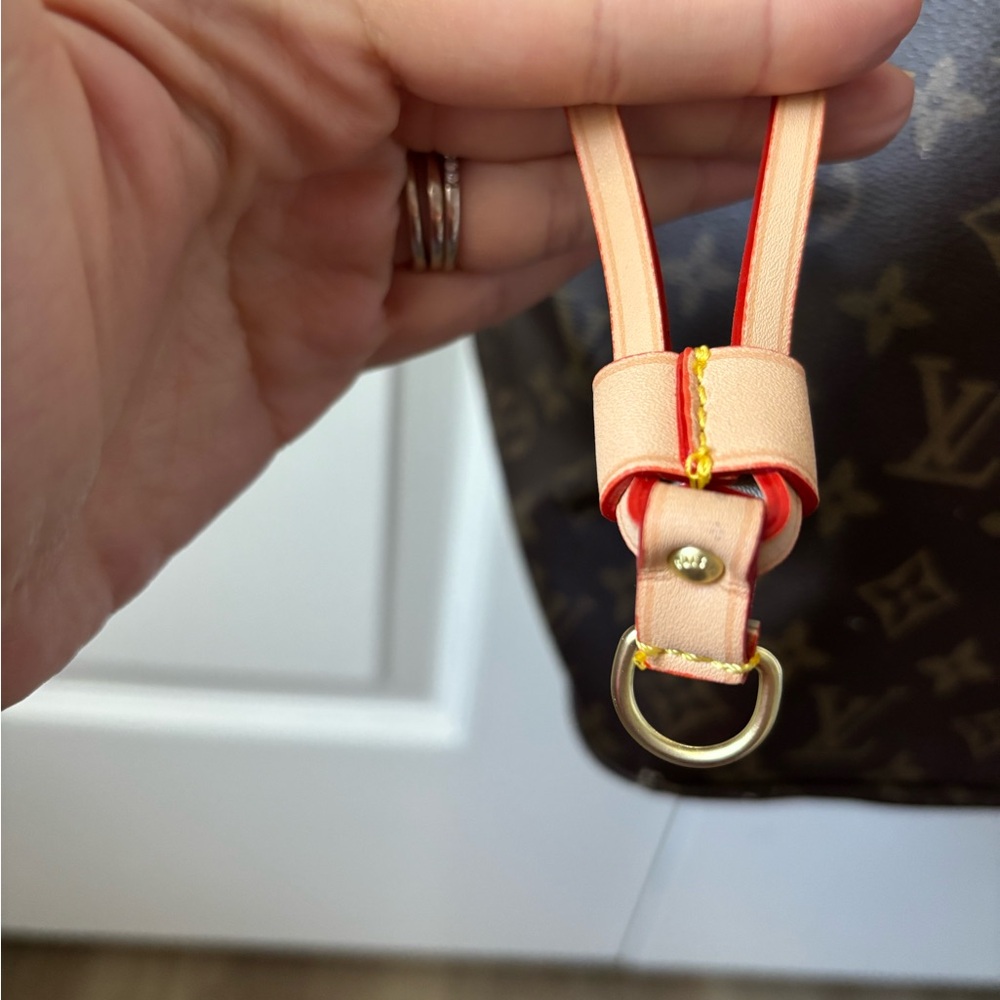 Designer Inspired brown Monogram coated canvas Tote - Brown with Tan Trim - Picture 7 of 16